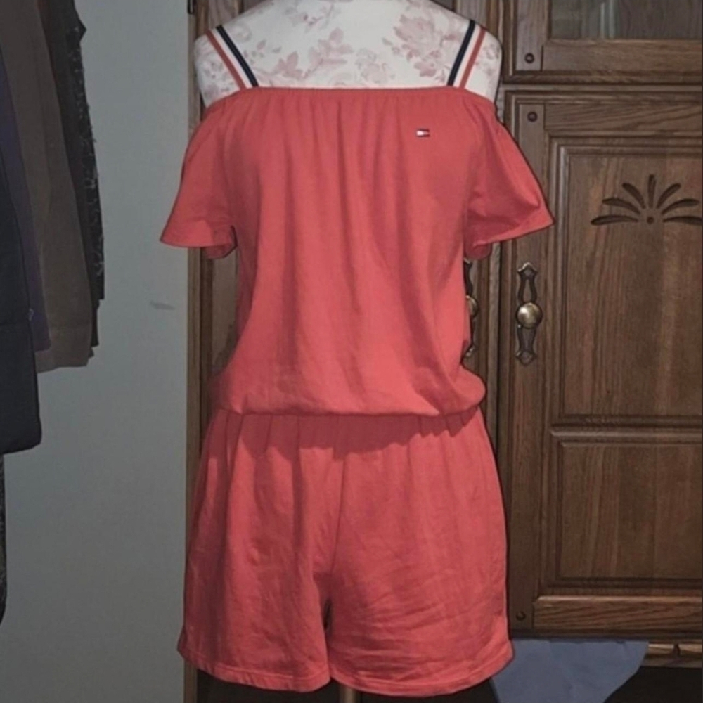 Tommy Hilfiger Coral Off-Shoulder Romper